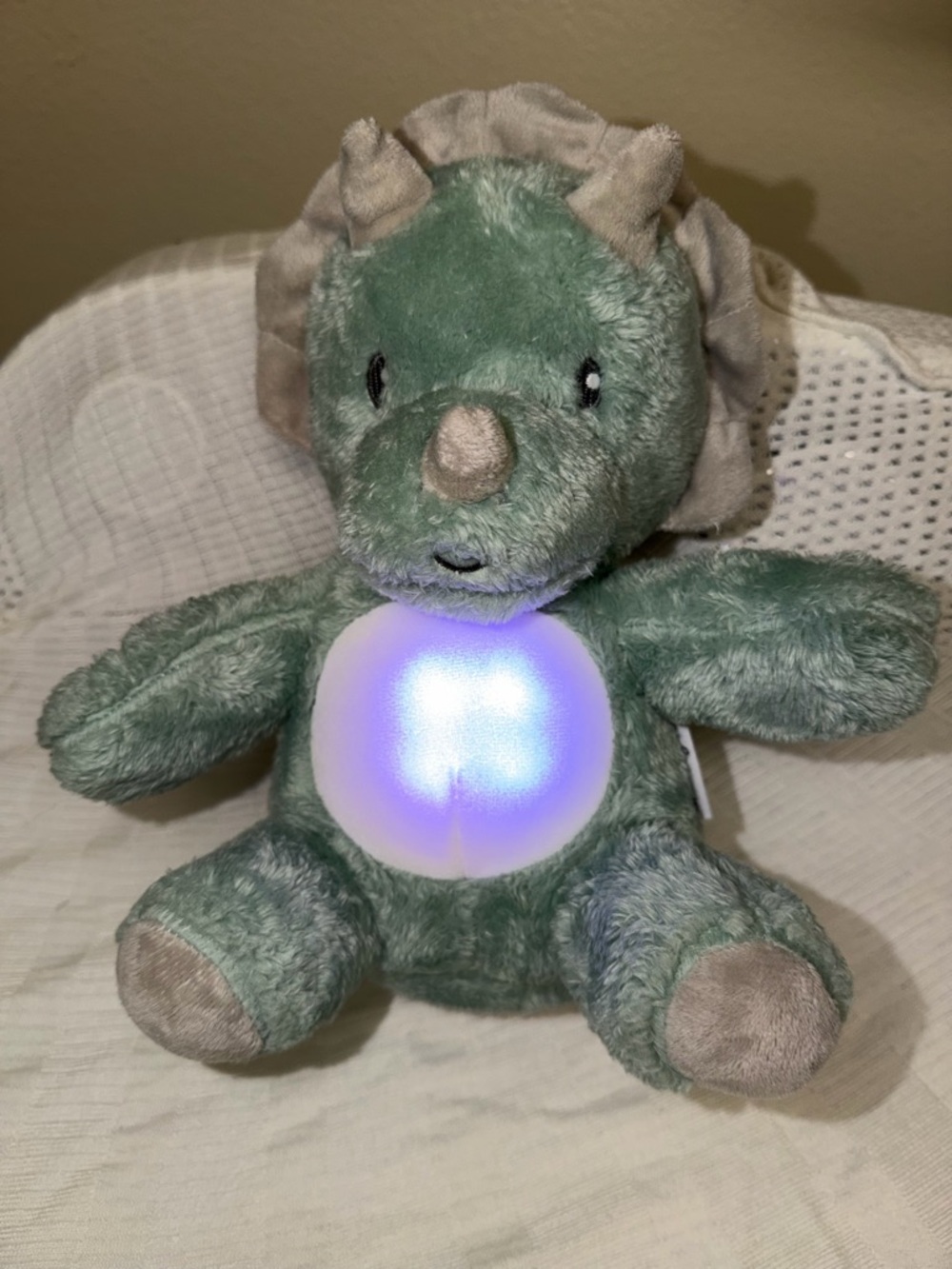 Plush Green Triceratops Night Light Dinosaur